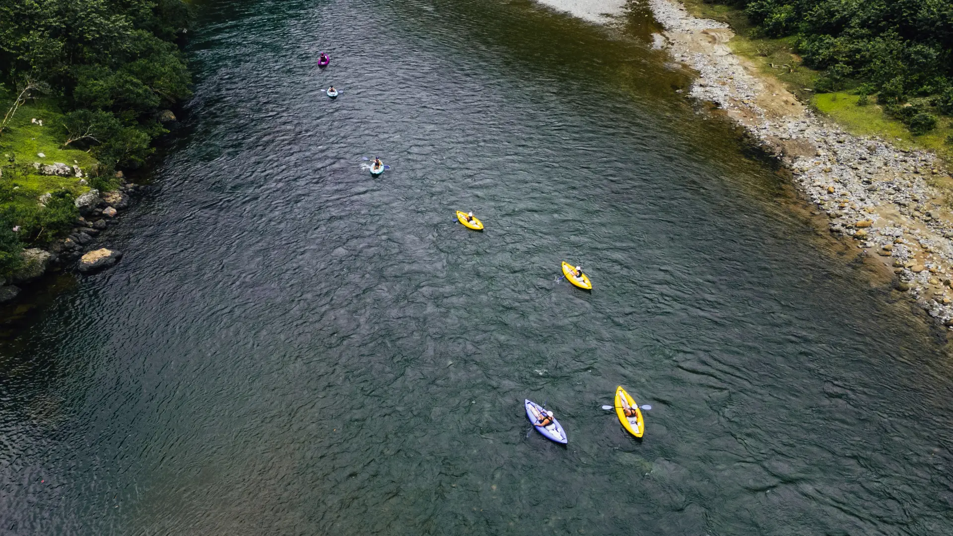 Kayaking through Navua River gorge